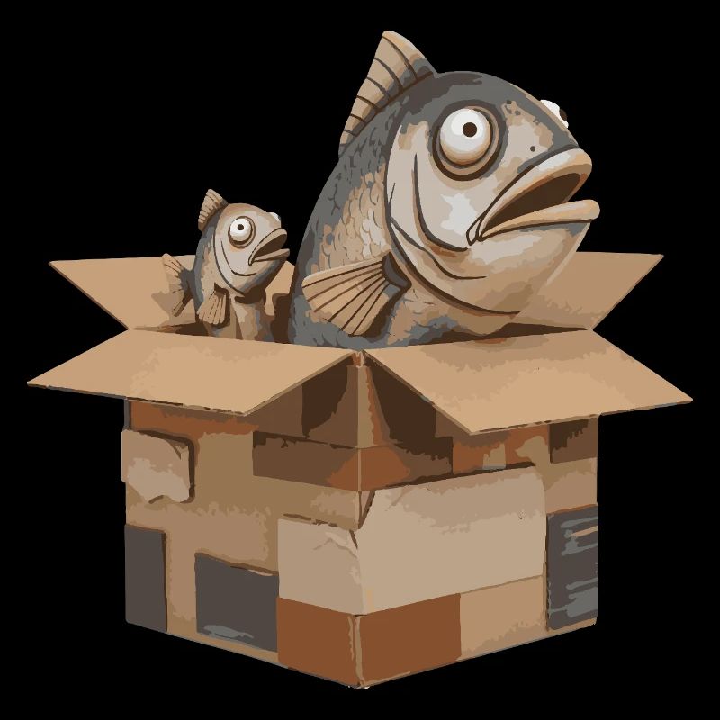 BIG FISH LITTLE FISH CARDBOARD BOX