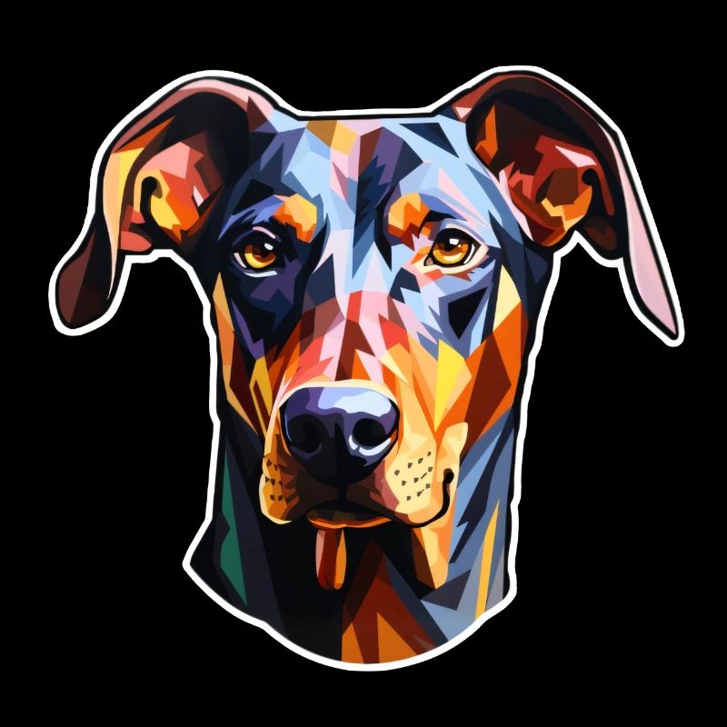 Dobermannkopf psychedelisch