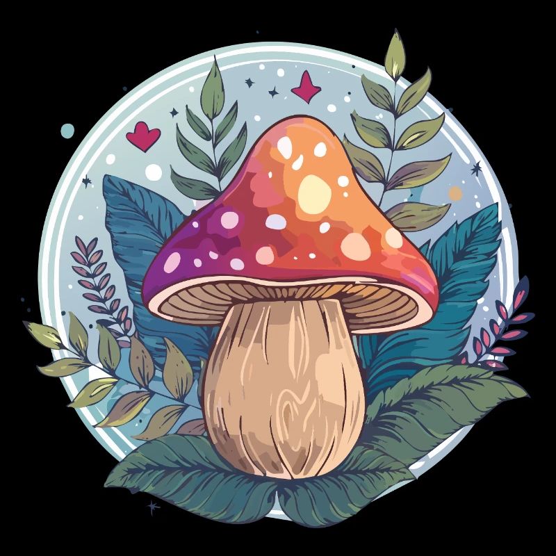 Flowers,toadstool,mushroom,forest,illustration