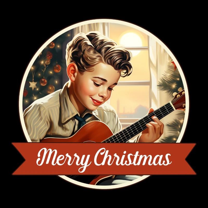 Junge spielt ein Weihnachtslied