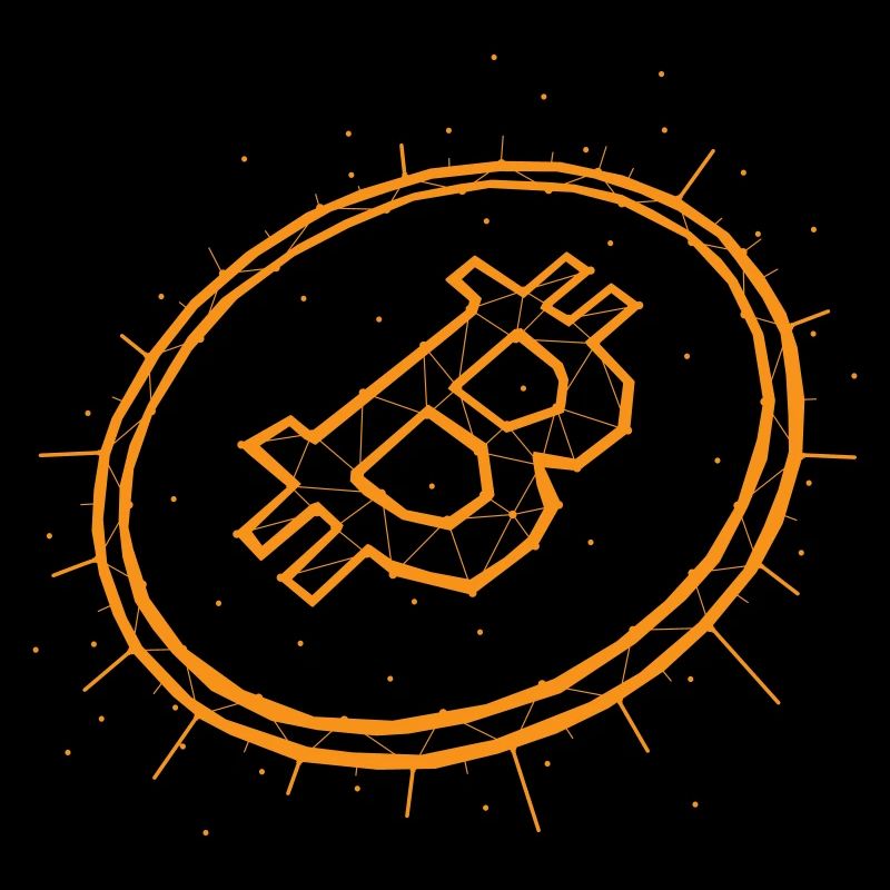 Bitcoin Graphic Logo Geometric Orange