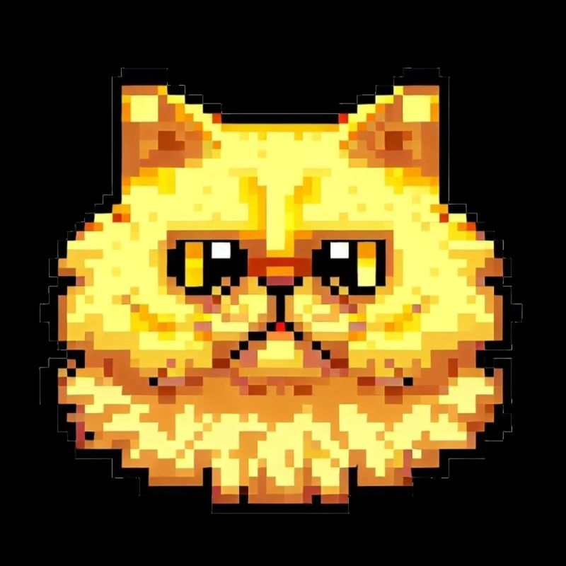 Perserkatze Negan im Pixeldesign