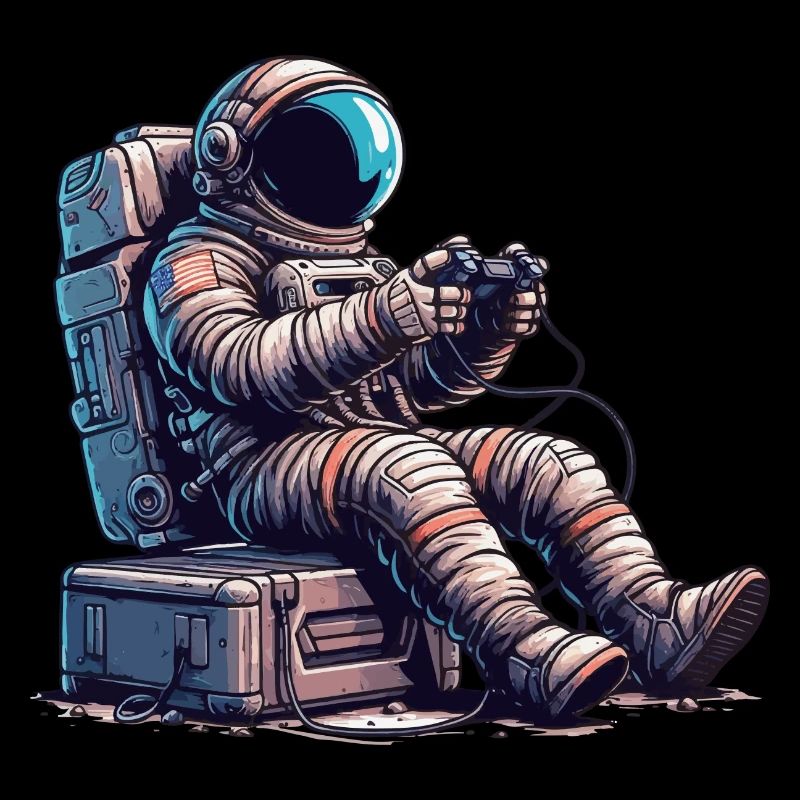 Astronaut Playing Console with Controller
