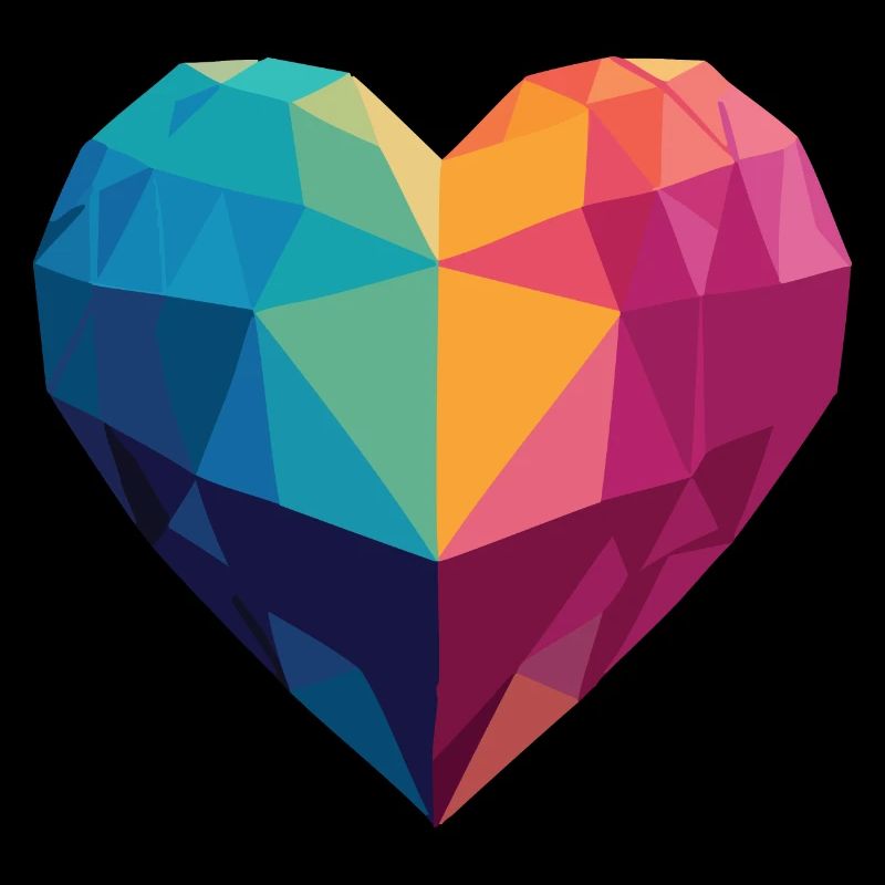 Liebe - Low Poly Herz