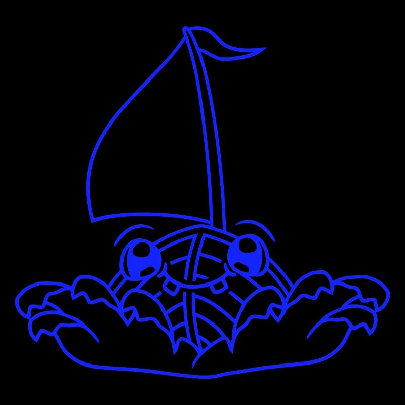 Cute Funny Boat Waves Sailing Face Smiling