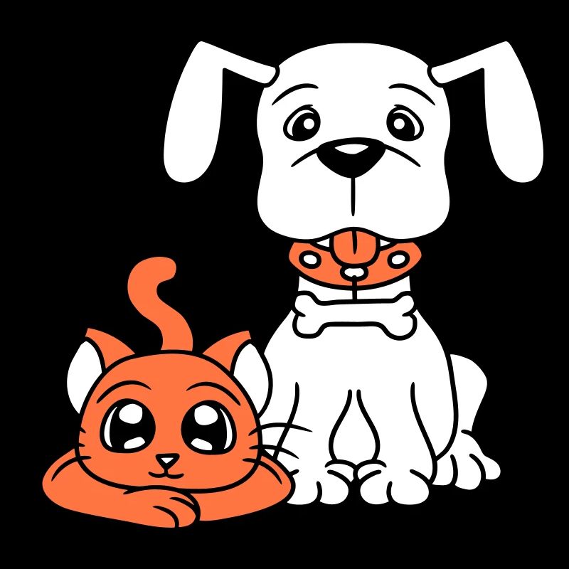 Chien Chat Deux Amis Équipe Chaton 2 Duo Équipage
