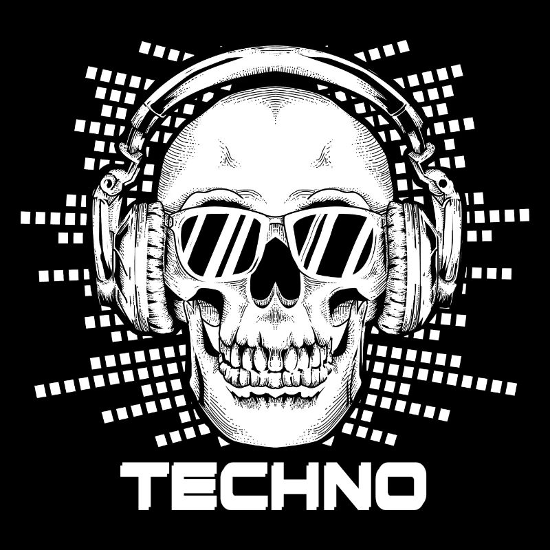 Techno Music Minimal Skull Lunettes