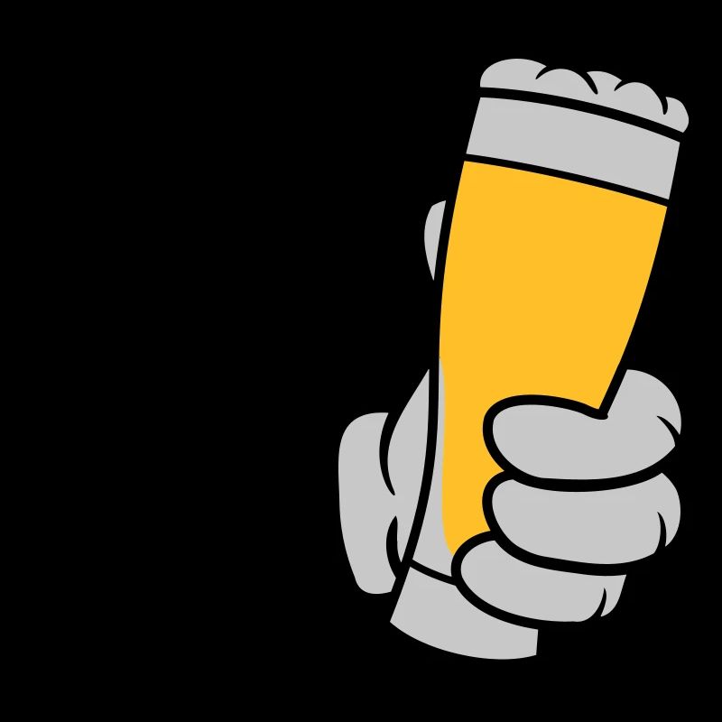 Bierglas anstoßen Comic Hand