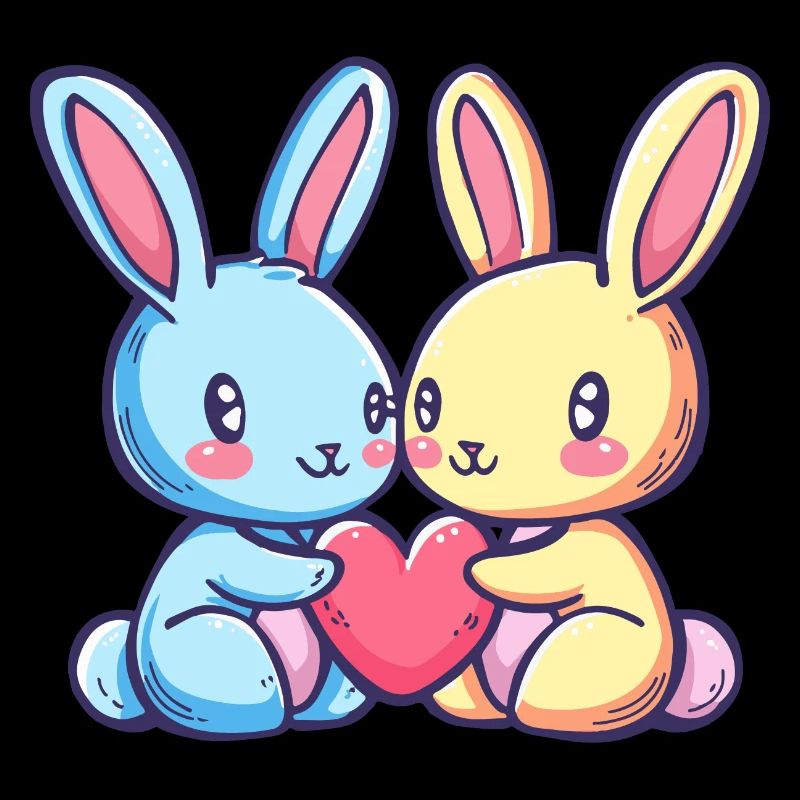 Hase Comic Paar Liebe