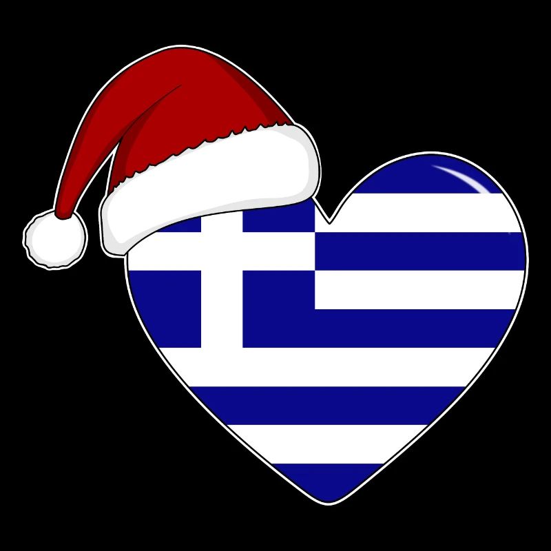 Coeur de Noël drapeau Grèce