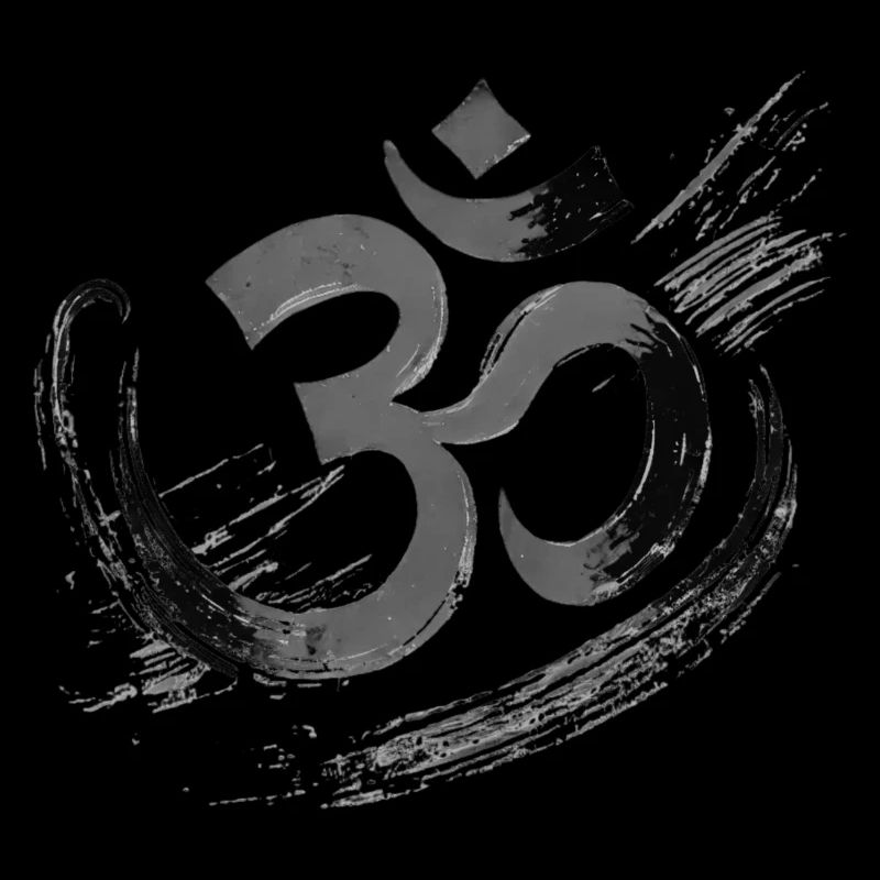 Tee Om Hand Painted - Silver