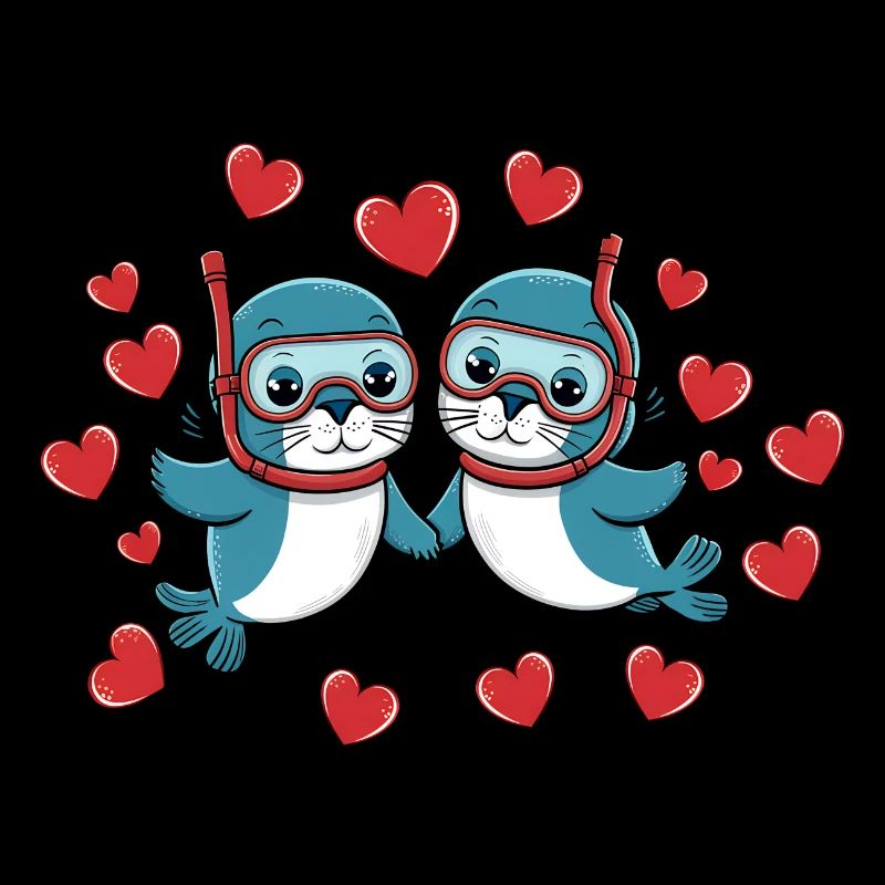 Two Funny Seals Seals Friends Forever
