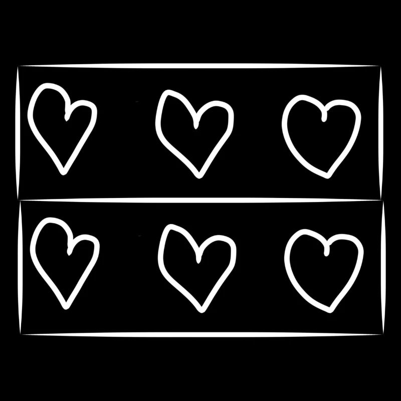 Rectangle de cœur à six cœurs
