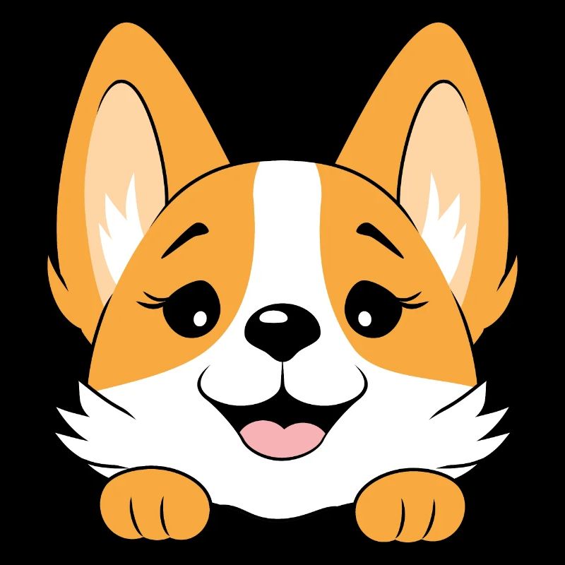 Peeping happy Corgi