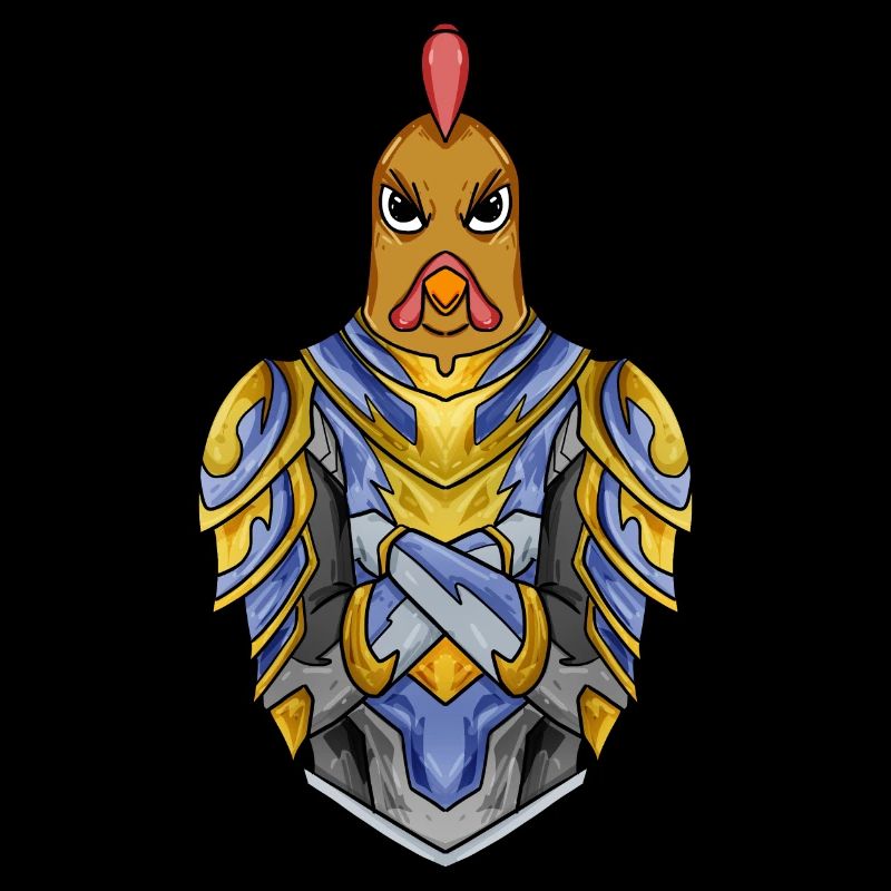 Knight Chicken avec Armor Crusader