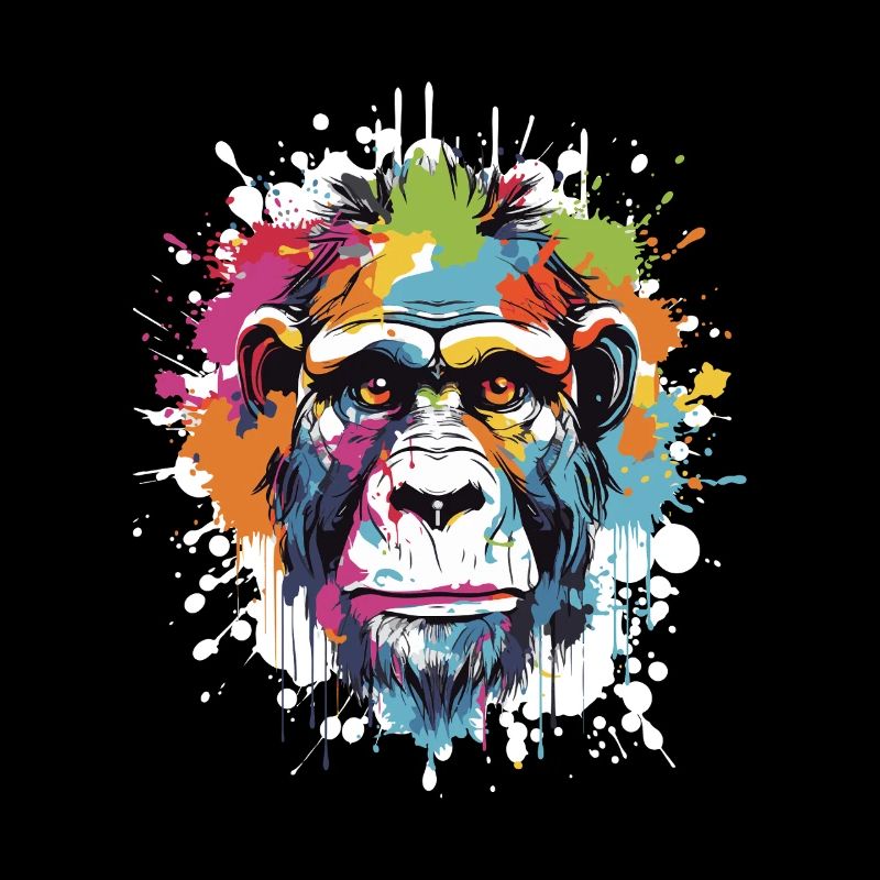 Monkey Animal Pop Art Head