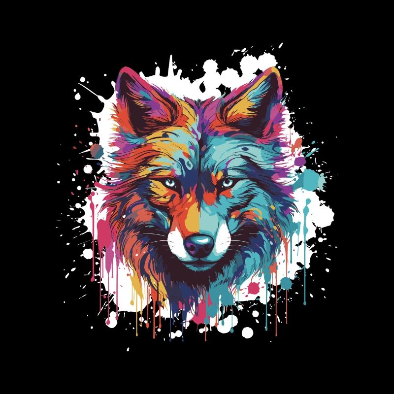 Wolf Tier Pop Art Kopf