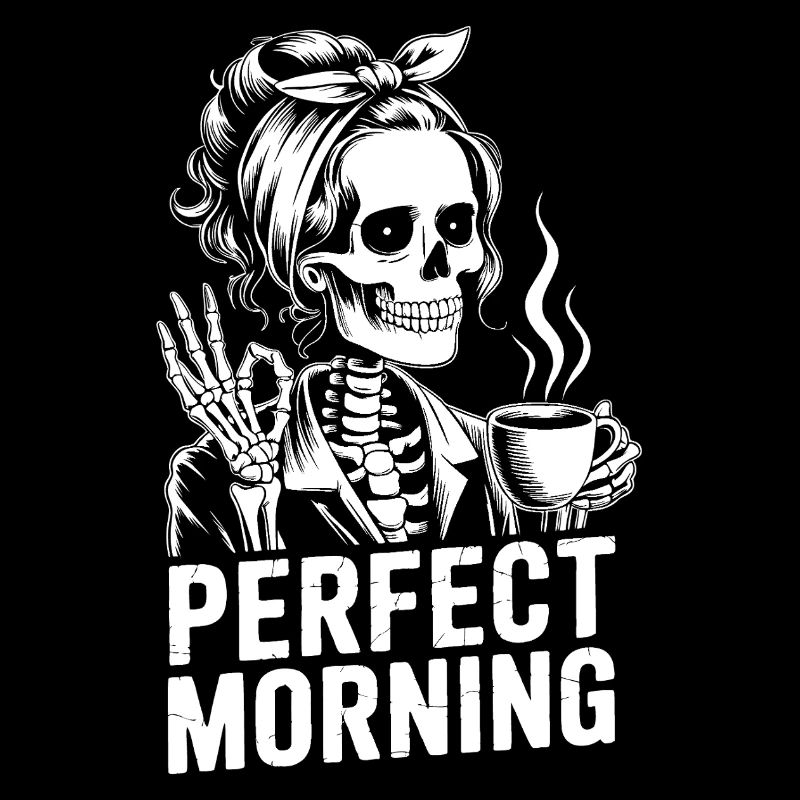 Matinée parfaite avec squelette de café avec cafetière