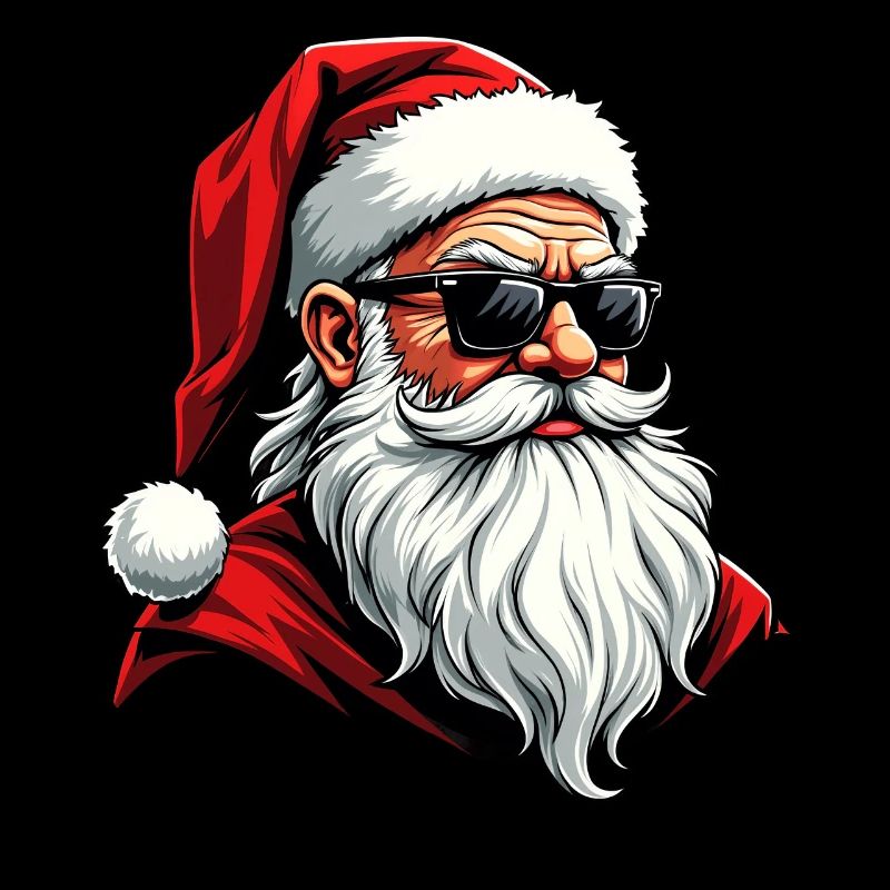 Santa Face Sunglasses With Hat Beard Christmas