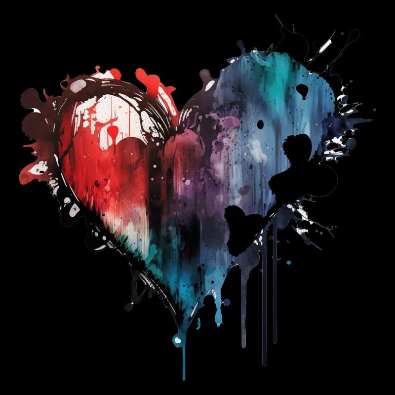 Herz Farbtropfen Bunt