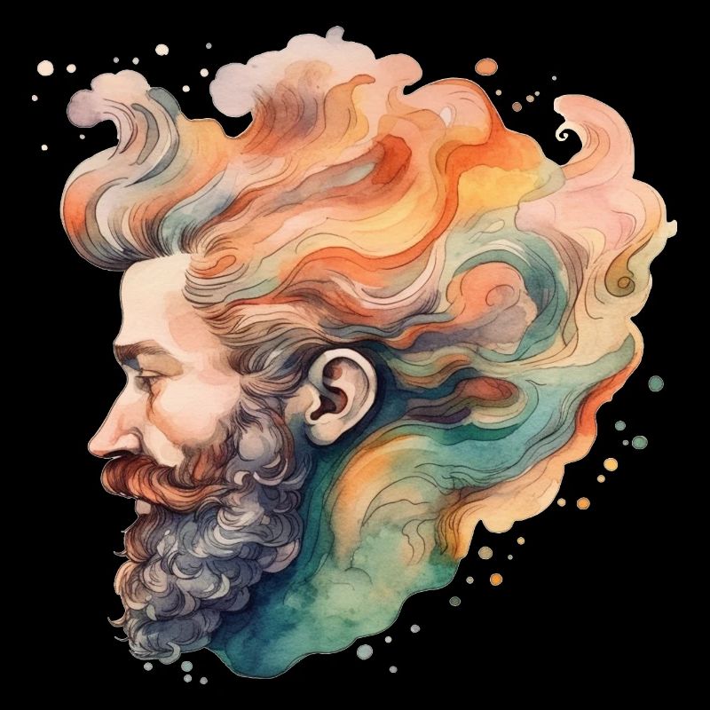 Man Beard Watercolor Drawing