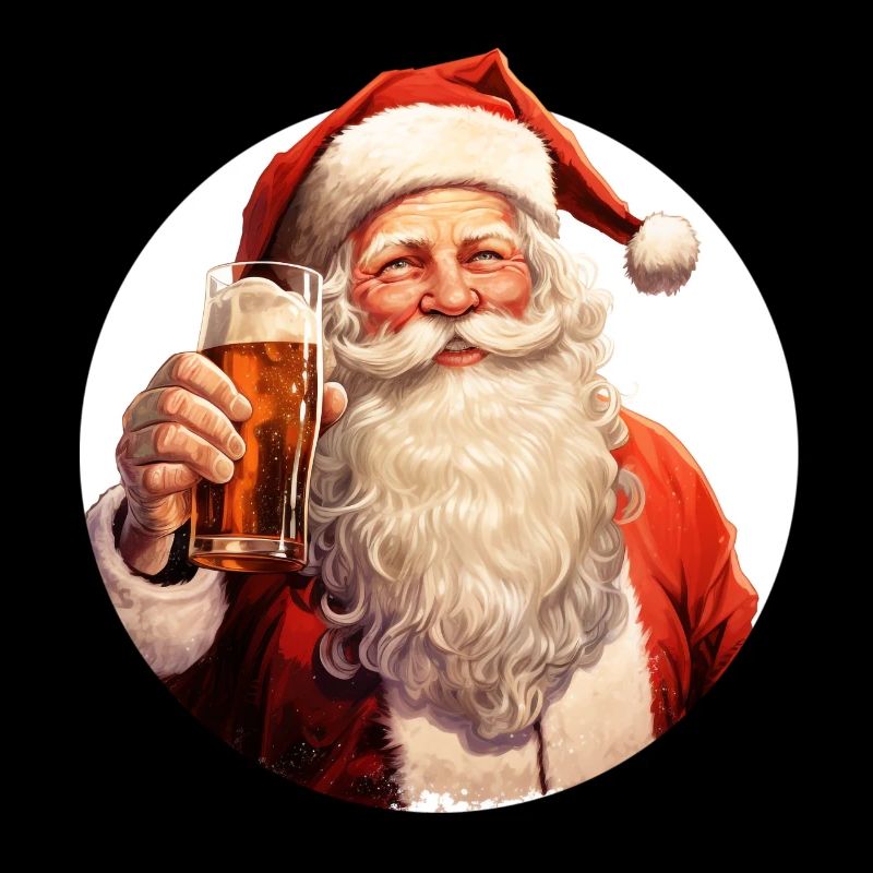 Santa Clause Is Crazy About Beer Illustration
