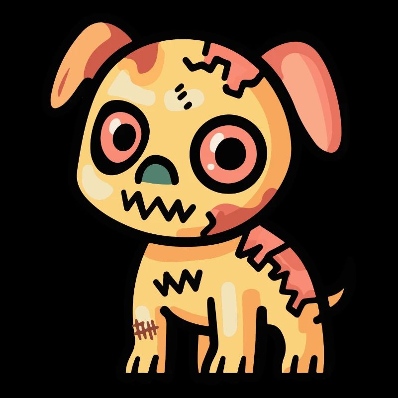 Hund Halloween Comic Zombie
