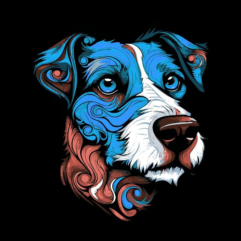 Jack Russel Terrier Chien Portrait Coloré