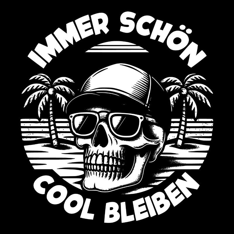 Skull mit Basecap Sonnenbrille am Strand
