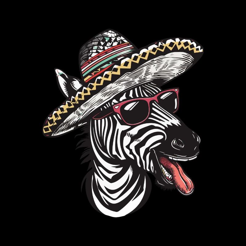 Zebra Comic Lustig Sombrero