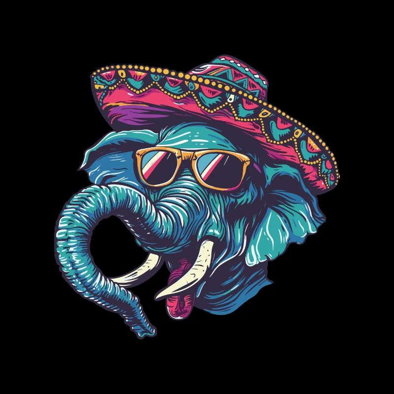 éléphant bande dessinée drôle sombrero