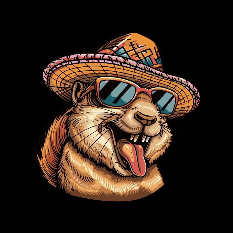 Eichhörnchen Comic Lustig Sombrero
