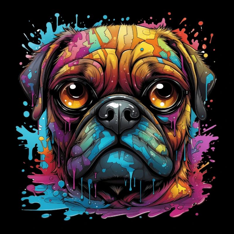 Pug in different colors
