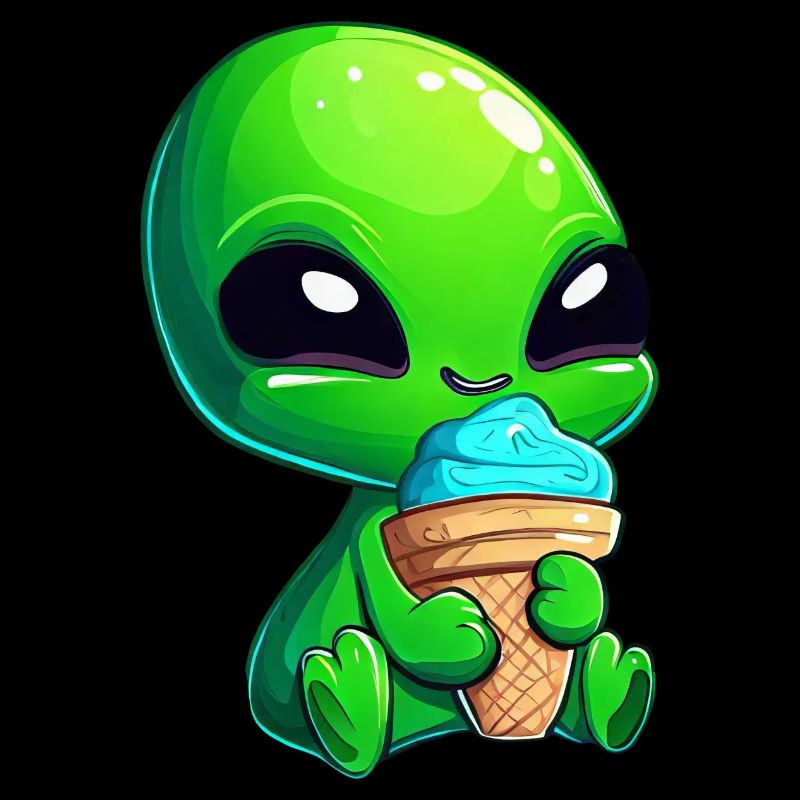 alien grün außerirdischer eis softeis blaues eis