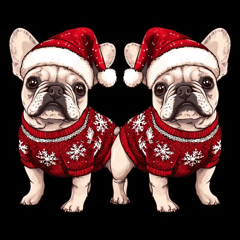 Equipe de Noël du Chien Buldog Français