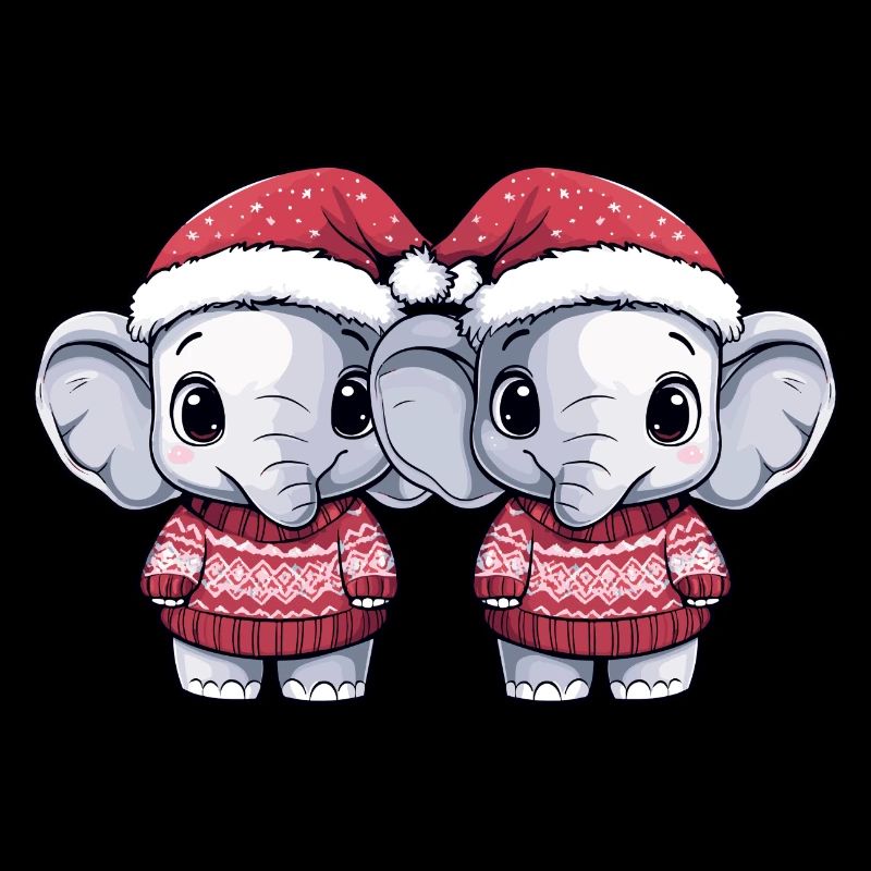 L’équipe de Noël des éléphants