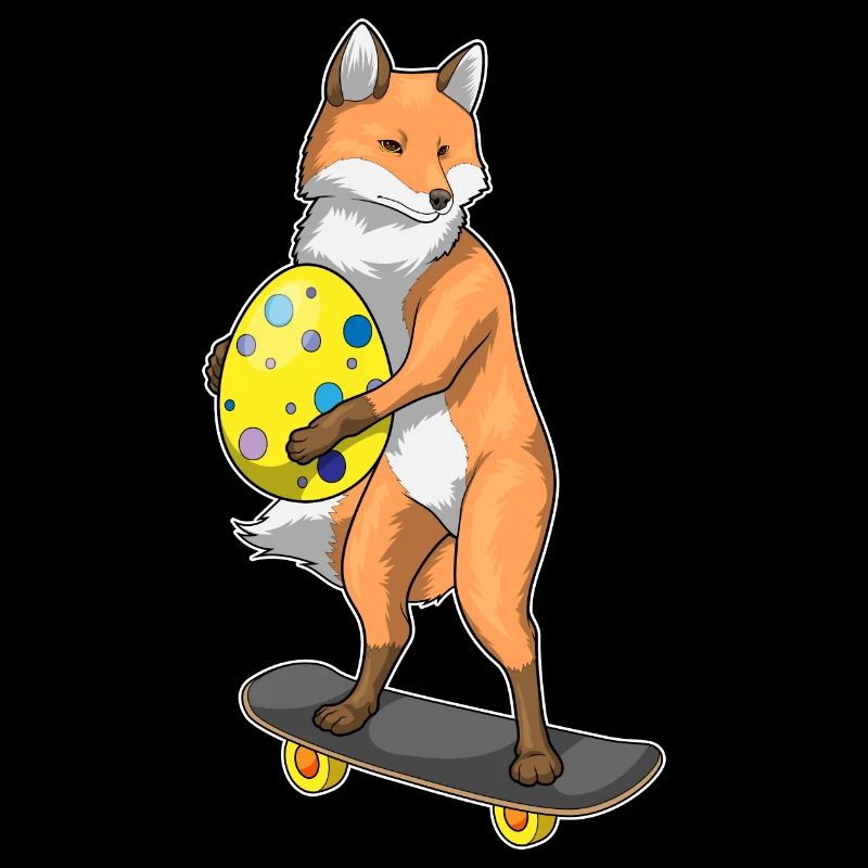 Fuchs Ostern Osterei Skateboard