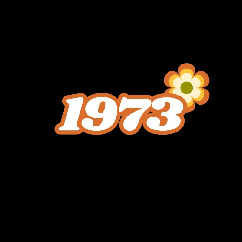 1973 Né avec une fleur hippie rétro