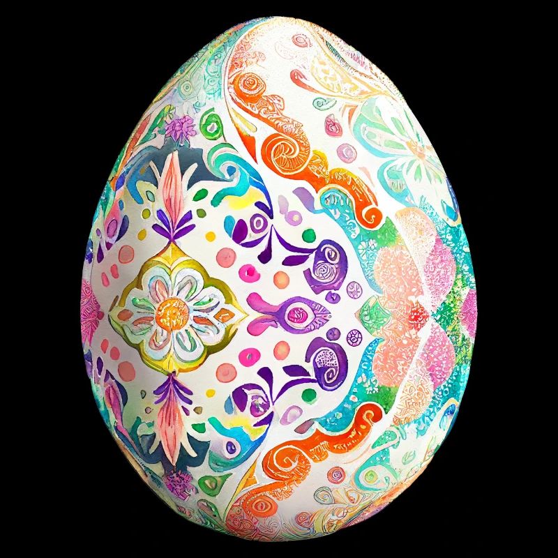 Colorful Easter egg and spring decoration
