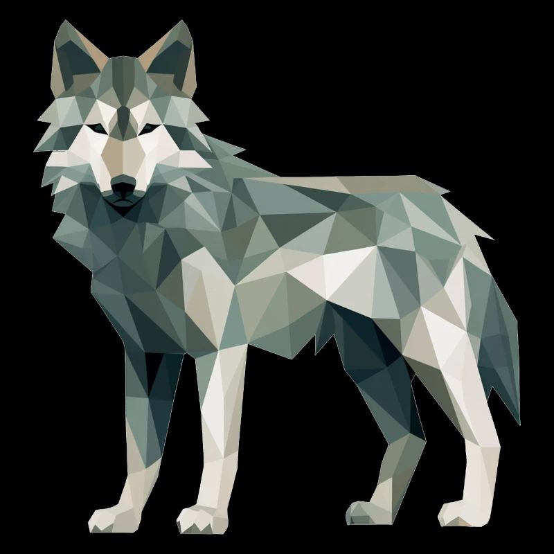 Wolf Geometric Drawing