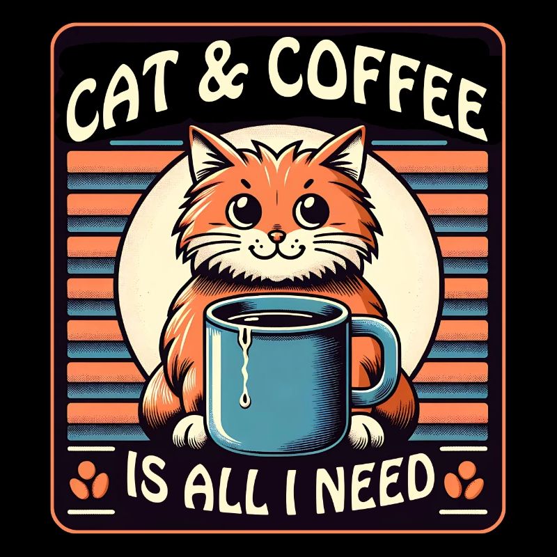 Katze und Kaffee ist alles was ich brauche