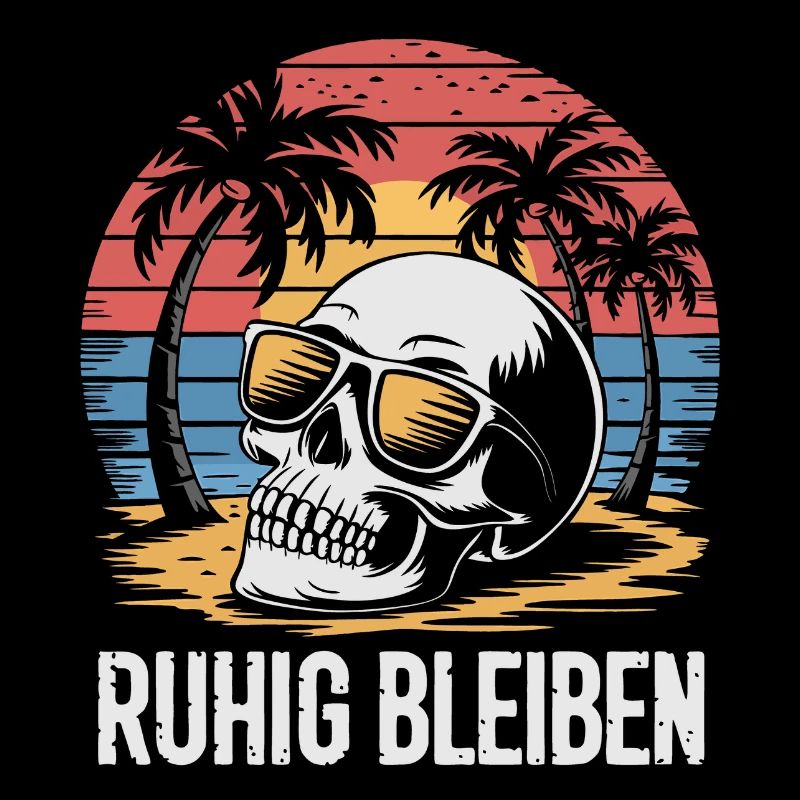 Skull mit Basecap Sonnenbrille am Strand