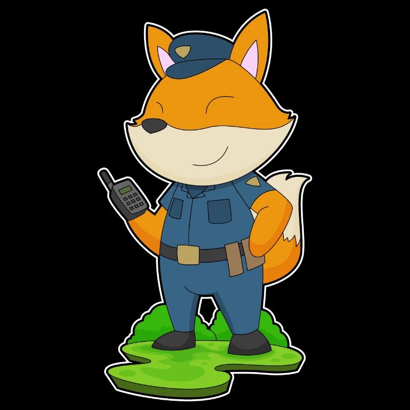 Fuchs Polizist Mikrofon Polizei