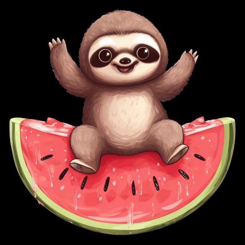 Faultier mit Wassermelone - Süßes Sommer Design