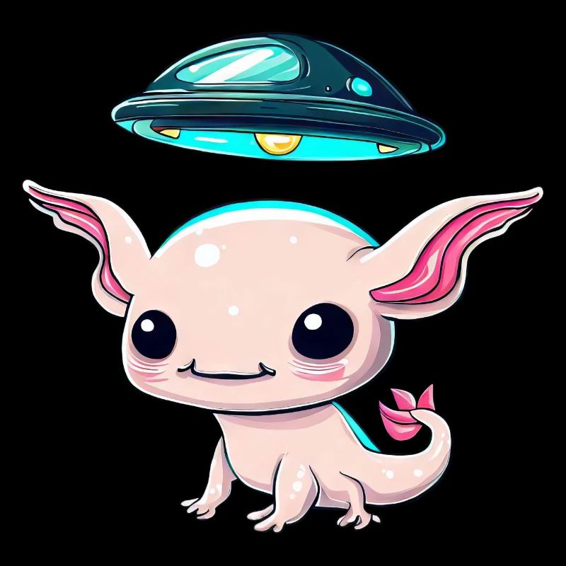 UFO-Entführung eines Axolotls durch ein Alien