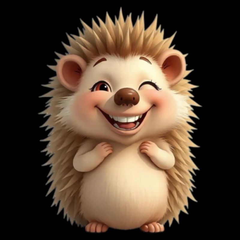 Hérisson joyeux et mignon