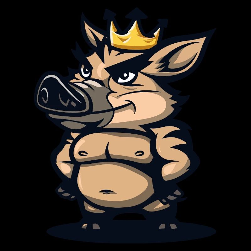 Cochon Bande Dessinée Couronne Sanglier