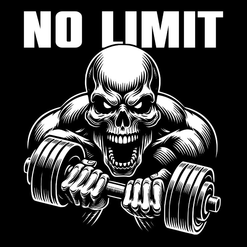 No Limit hartes Workout Skull mit Hantel