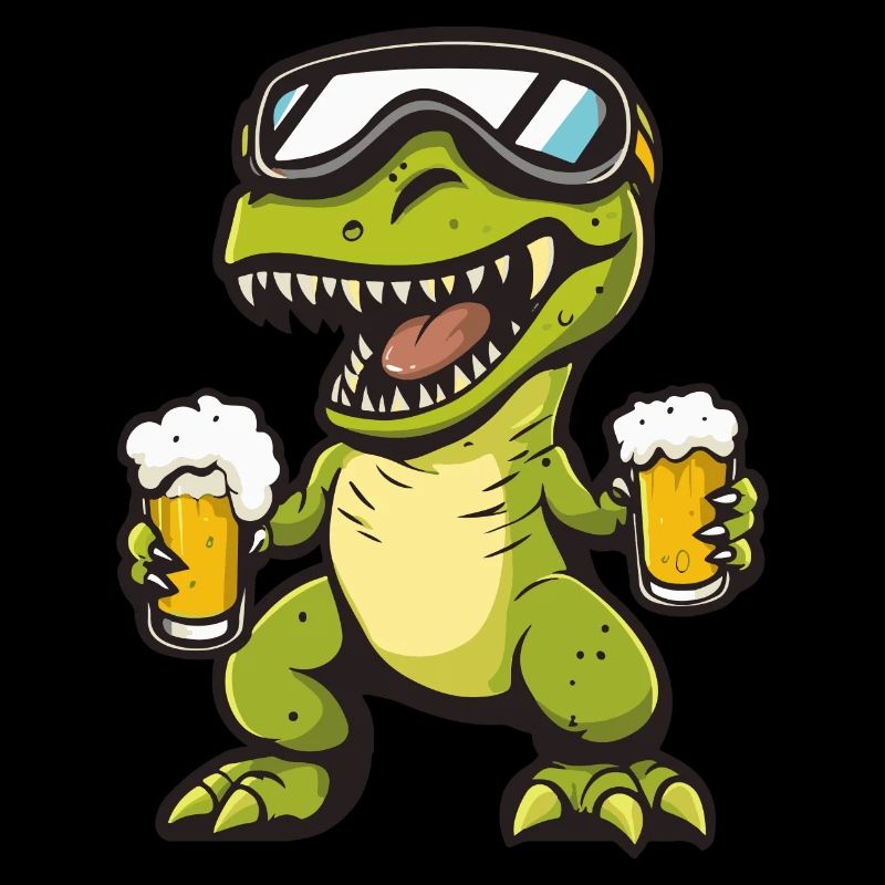 Dinosaure T-Rex Ski Bière