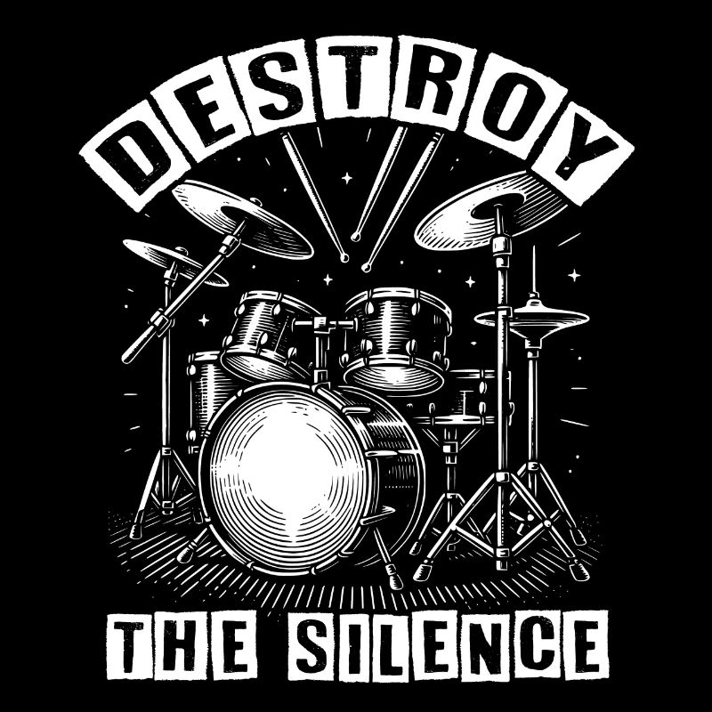 Drums Drummer Destroy Silence Rockband.